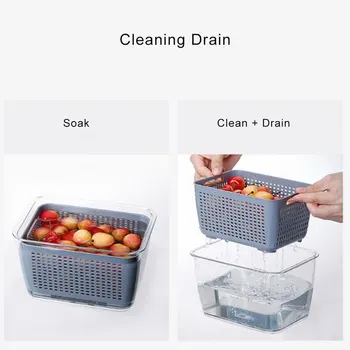 Multifunctional Storage Box Kitchen Refrigerator Box Plastic Vegetable and Fruit Drain Basket Storage Basket Container Modern
Multifunctional Storage Box Kitchen Refrigerator Box Plastic Vegetable and Fruit Drain Basket Storage Basket Container Modern