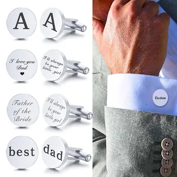 Stainless Steel Men's Cufflinks Custom Wedding Date Shirt Cuff Button Round Clip Llink Personalized Best Man Dad Husbands Gifts
Stainless Steel Men's Cufflinks Custom Wedding Date Shirt Cuff Button Round Clip Llink Personalized Best Man Dad Husbands Gifts