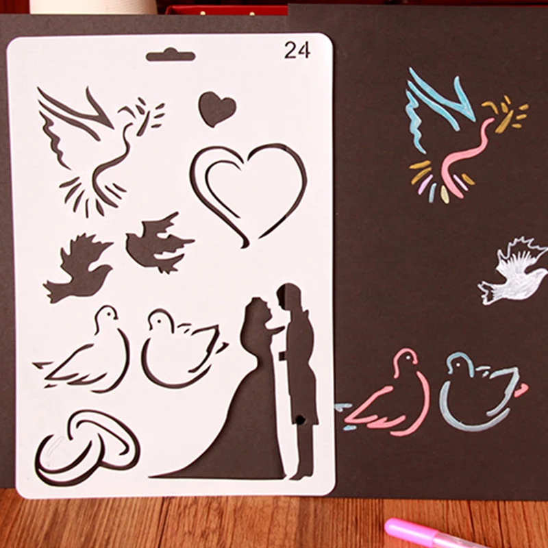 24 Pcs Can Choose Hollow Drawing Pattern Shapes Kids Decor Props Painting Tools For DIY Album Accessories Scrapbook Photo Album
24 Pcs Can Choose Hollow Drawing Pattern Shapes Kids Decor Props Painting Tools For DIY Album Accessories Scrapbook Photo Album