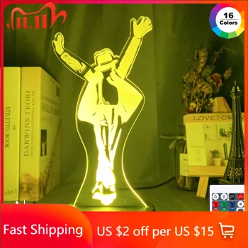 

Michael Jackson Dancing Figure Led Night Light 3d Illusion Color Changing Nightlight for Home Decoration Bedside Table Lamp Gift