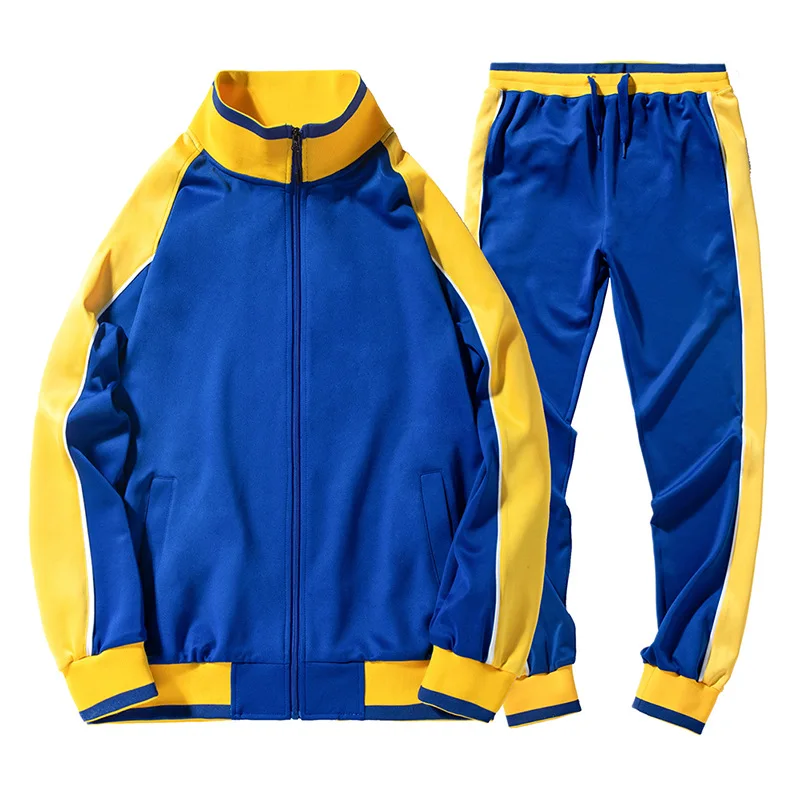Men's Running Long Sleeve 2-Piece Stitching Color Zipper Jogging Running Set Drawstring big pocket outdoor sport suit sport suit
Men's Running Long Sleeve 2-Piece Stitching Color Zipper Jogging Running Set Drawstring big pocket outdoor sport suit sport suit