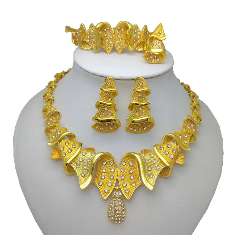 Kingdom Ma Best Quality Fashion Bridal Jewelry Set Women Bracelet Ring Necklace Earrings Sets Wedding Dress Accessories
Kingdom Ma Best Quality Fashion Bridal Jewelry Set Women Bracelet Ring Necklace Earrings Sets Wedding Dress Accessories