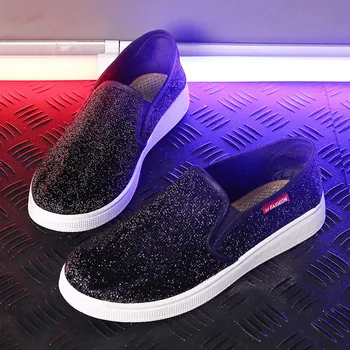 Hollow Out Women's Sequins Solid Color Sneakers Nightclub Trend Wild Casual Ladies Shoes Driving Loafers zapatos de mujer 
Hollow Out Women's Sequins Solid Color Sneakers Nightclub Trend Wild Casual Ladies Shoes Driving Loafers zapatos de mujer
