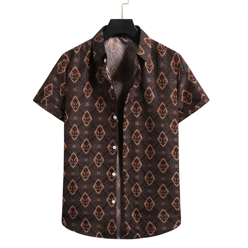 

The most fashionable summer men's shirt Street short sleeve Hawaiian men's Beach shirt casual shirt