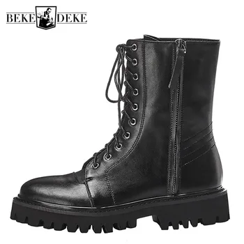 Boyfriend Style Motorcycle Genuine Leather Ankle Boots Women Fashion Lace Up Gothic Punk Boots Female Winter Block Heels Shoes
Boyfriend Style Motorcycle Genuine Leather Ankle Boots Women Fashion Lace Up Gothic Punk Boots Female Winter Block Heels Shoes