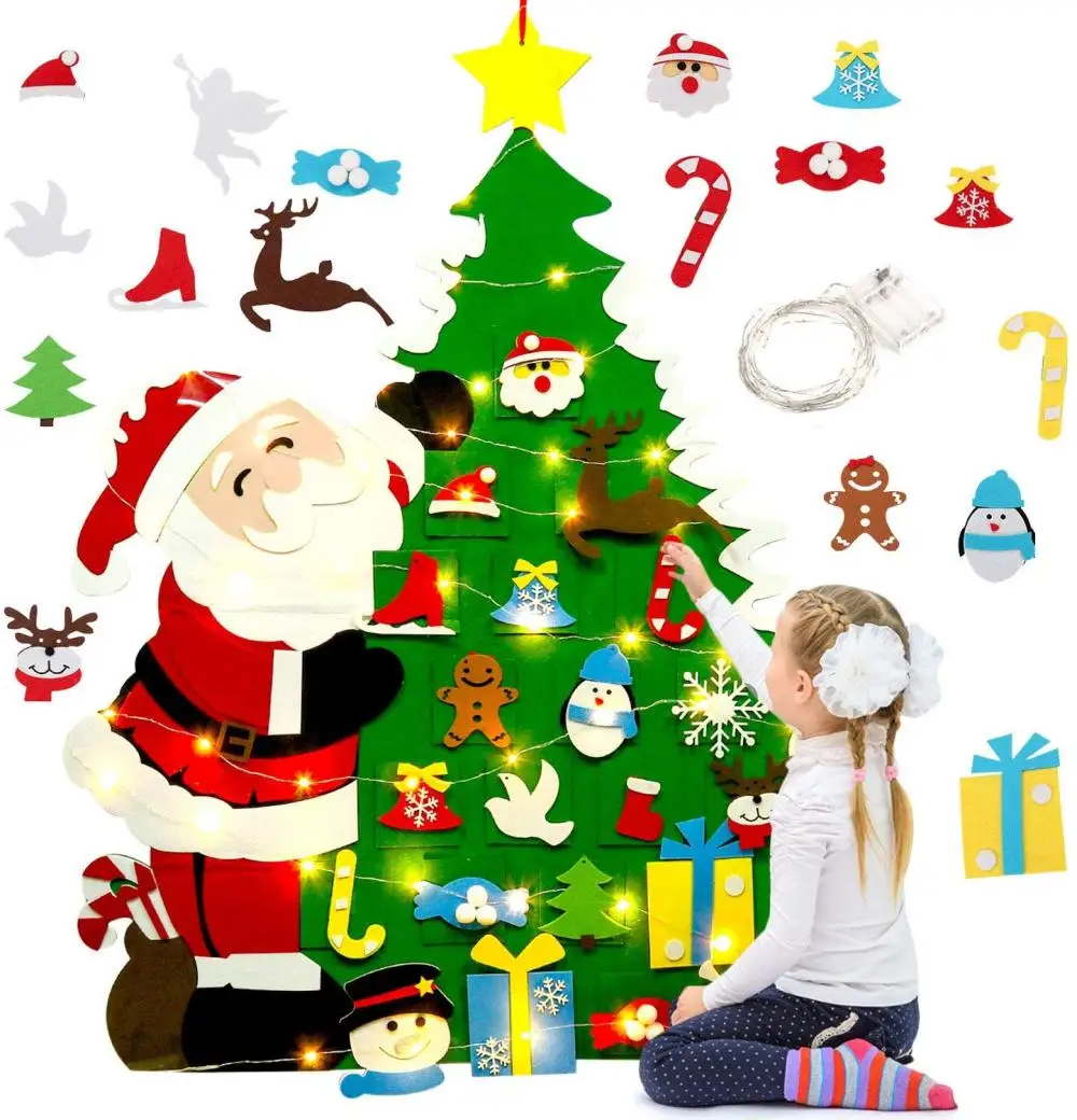 Felt Christmas Tree DIY Christmas Tree with LED String Lights Wall Hanging Ornaments with 21Pcs Detachable Ornaments New O30
Felt Christmas Tree DIY Christmas Tree with LED String Lights Wall Hanging Ornaments with 21Pcs Detachable Ornaments New O30