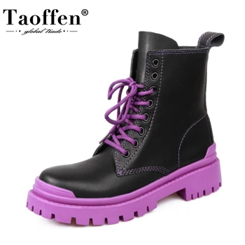 Taoffen Real Leather Women Ankle Boots Flats Mixed Color Shoes Round Toe Warm Boots Women Party Footwear Size 34-39
Taoffen Real Leather Women Ankle Boots Flats Mixed Color Shoes Round Toe Warm Boots Women Party Footwear Size 34-39