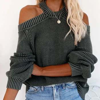 Sweater Women Tops Sexy Off The Shoulder Knit Sweater Women Female 2020 Hot Sweater Solid Color New 
Sweater Women Tops Sexy Off The Shoulder Knit Sweater Women Female 2020 Hot Sweater Solid Color New
