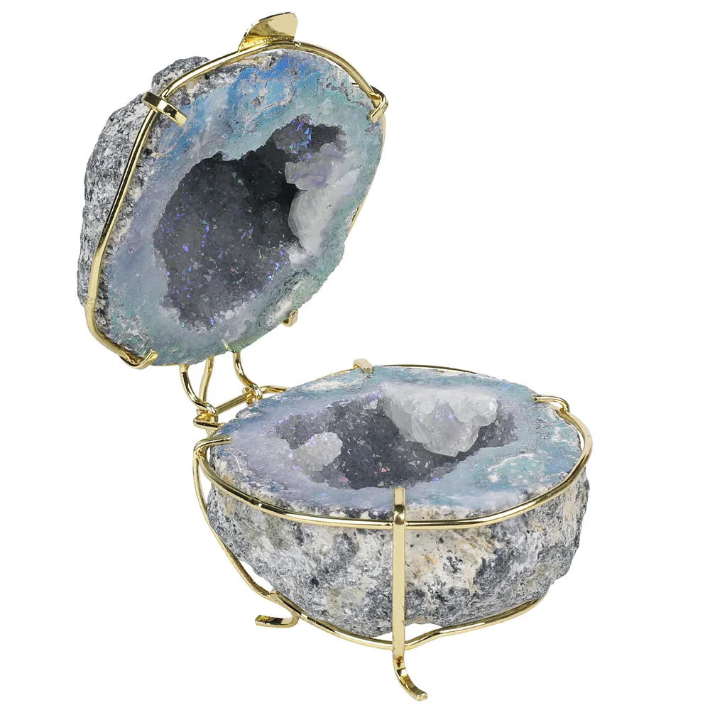 1pcs Natural Stones Agate Cluster Quartz Geode Jewelry Box Necklace Ring Storage Box Crystals Box
1pcs Natural Stones Agate Cluster Quartz Geode Jewelry Box Necklace Ring Storage Box Crystals Box