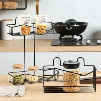 Kitchen Spice Bottle Storage Rack Creative 2-Layer Drain Rack Wall Hanging Iron Storage Holders Bathroom Floor-Standing Basket
Kitchen Spice Bottle Storage Rack Creative 2-Layer Drain Rack Wall Hanging Iron Storage Holders Bathroom Floor-Standing Basket