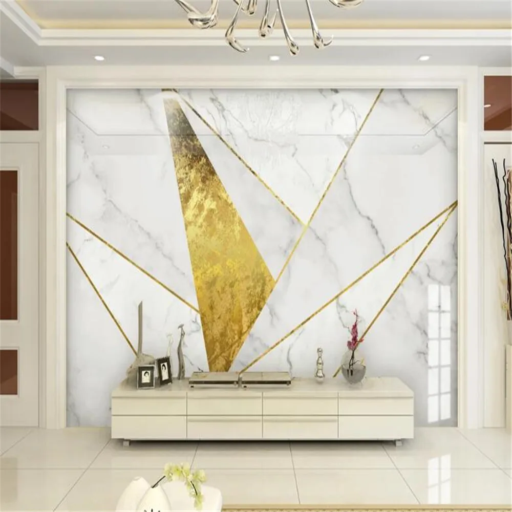 Milofi custom 3D wall paper Nordic simple geometric gold line marble pattern mural TV background wall
Milofi custom 3D wall paper Nordic simple geometric gold line marble pattern mural TV background wall