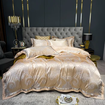 Svetanya Satin Silk Cotton Linens Jacquard Bedding Set Queen King Size Bedsheet Duvet Cover Pillow Sham 
Svetanya Satin Silk Cotton Linens Jacquard Bedding Set Queen King Size Bedsheet Duvet Cover Pillow Sham