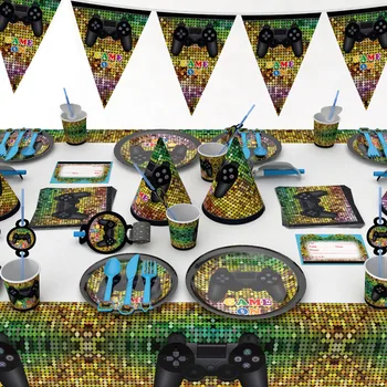 Cartoon version of the birthday game theme party supplies decorative atmosphere layout props party supplies Cup plate straw etc.
Cartoon version of the birthday game theme party supplies decorative atmosphere layout props party supplies Cup plate straw etc.