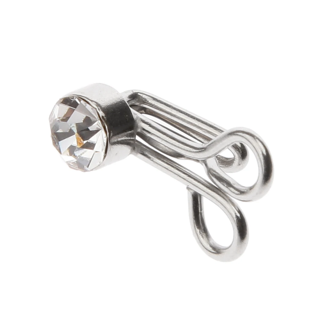 10pcs Collar Hook Fasteners for Skirt Dress Sewing with Rhinestone Silver 10pcs Collar Hook Fasteners for Skirt Dress Sewing with Rhinestone Silver