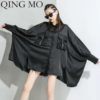 QING MO Black Women Batwing Sleeve Shirt 2020 Women Personality Shirt With Pockets Female Casual Loose Shirt ZQY3172
QING MO Black Women Batwing Sleeve Shirt 2020 Women Personality Shirt With Pockets Female Casual Loose Shirt ZQY3172