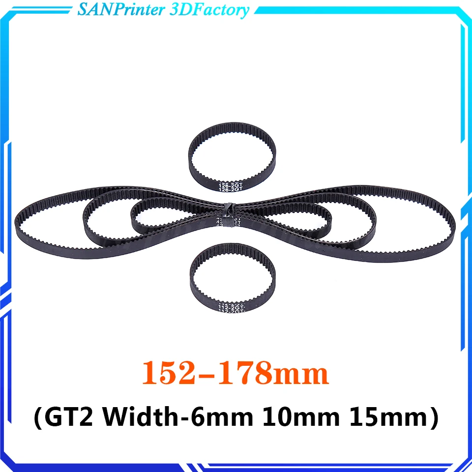 

3D Printer Parts GT2 Closed Loop Timing Belt Rubber 2GT 6/15mm152 154 156 158 160 162 164 166 168 170 172 176 178mm Synchronous