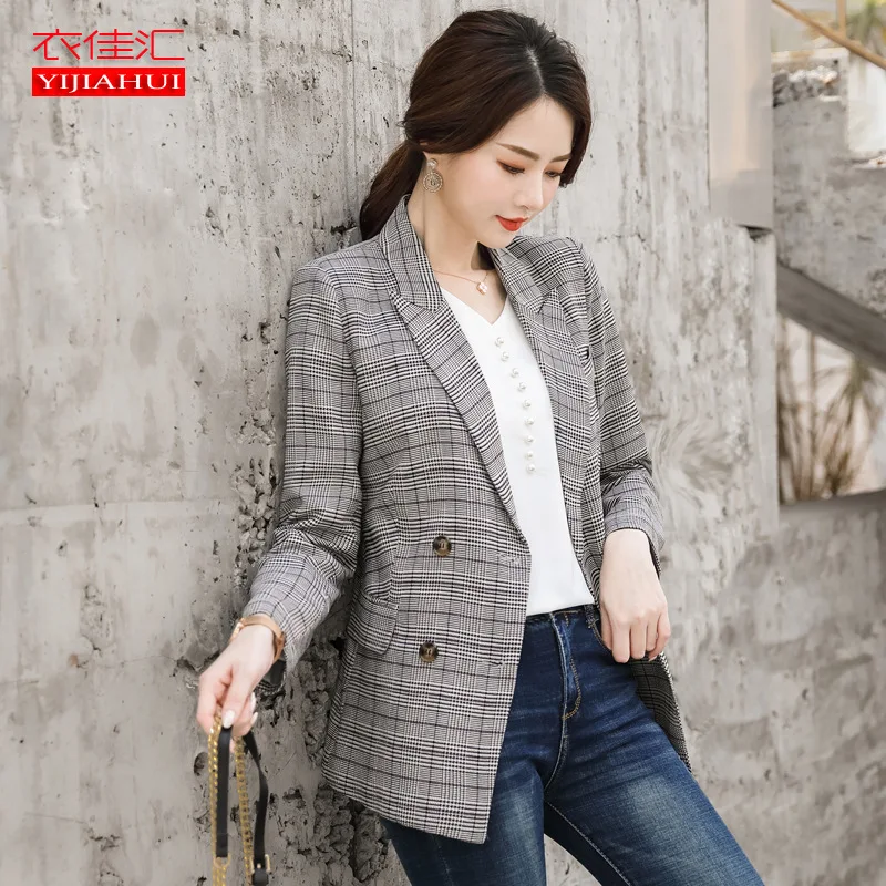 Plaid Small Suit Women's Mid-length Long Sleeve Autumn And Winter New Style British-Style Fashion Network Red Leisure Suit Coat
Plaid Small Suit Women's Mid-length Long Sleeve Autumn And Winter New Style British-Style Fashion Network Red Leisure Suit Coat