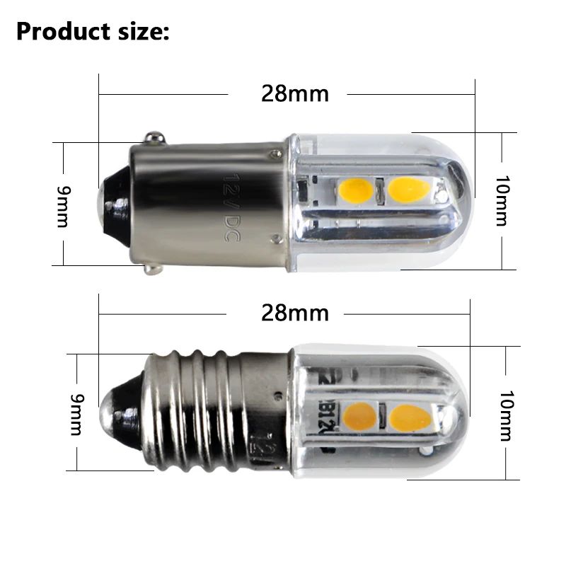 Новый супер мини светодиодная лампа E10 BA9S T4W 6v 12v 24v 36v 48v 110v 220v Индикатор светильник