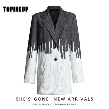 Suit 2019 Autumn Women Blazer New British Wind Sweater Stitching Woolen Gray Suit Jacket
Suit 2019 Autumn Women Blazer New British Wind Sweater Stitching Woolen Gray Suit Jacket