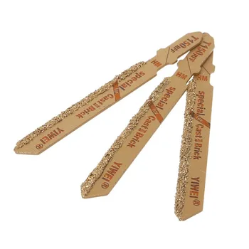 3pcs Reciprocating Saw Cutters T150 Carbide 50 Grit T-Shank For Cutting Ceramic Tile 75mm Gold Durable Saw Blades
3pcs Reciprocating Saw Cutters T150 Carbide 50 Grit T-Shank For Cutting Ceramic Tile 75mm Gold Durable Saw Blades
