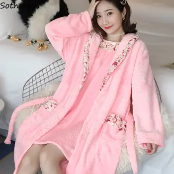 Robe Gown Sets Floral Colorful Leisure Flannel Winter Chic Sweet Womens Elegant Warm Soft Korean Style Korean Style Robes Trendy
Robe Gown Sets Floral Colorful Leisure Flannel Winter Chic Sweet Womens Elegant Warm Soft Korean Style Korean Style Robes Trendy