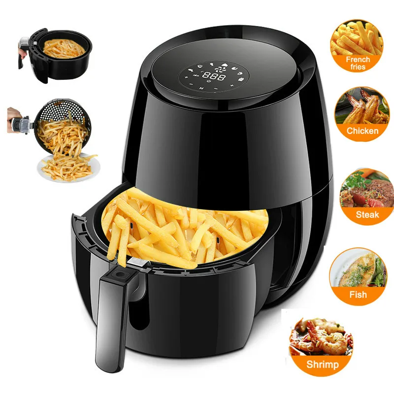 1400W 5.2L Multi-Purpose Eletric Deep Air Fryer Temperature Control Oil Free LCD Touch Screen for Home Office
1400W 5.2L Multi-Purpose Eletric Deep Air Fryer Temperature Control Oil Free LCD Touch Screen for Home Office