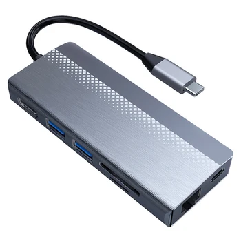 Pohiks 1pc Portable 7-in-1 USB 3.0 PD Hub Type-C to HDMI RJ-45 SD TF Card Reader Adapter for Computer Peripherals
Pohiks 1pc Portable 7-in-1 USB 3.0 PD Hub Type-C to HDMI RJ-45 SD TF Card Reader Adapter for Computer Peripherals