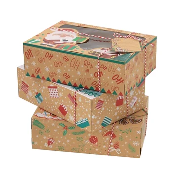 12pcs/pack Christmas Candy Cookie Box with Clear Window and Ribbons Kraft Paper Box for Gift Giving Christmas Party Supplies LBS
12pcs/pack Christmas Candy Cookie Box with Clear Window and Ribbons Kraft Paper Box for Gift Giving Christmas Party Supplies LBS
