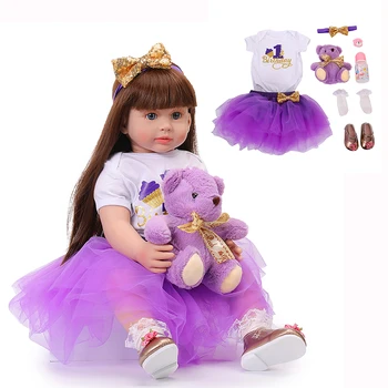 60CM Reborn Baby Doll Soft Vinyl Purple Cloth Body Silicone Baby Princess Toys For Girl Boy Reborn Dolls Christmas Gift
60CM Reborn Baby Doll Soft Vinyl Purple Cloth Body Silicone Baby Princess Toys For Girl Boy Reborn Dolls Christmas Gift