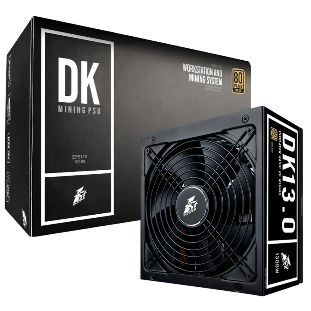 

PS-1300DK Constant Stability DK Mining PSU 1300W High Power Basic PC Mining Power Supply with Cooling Fan