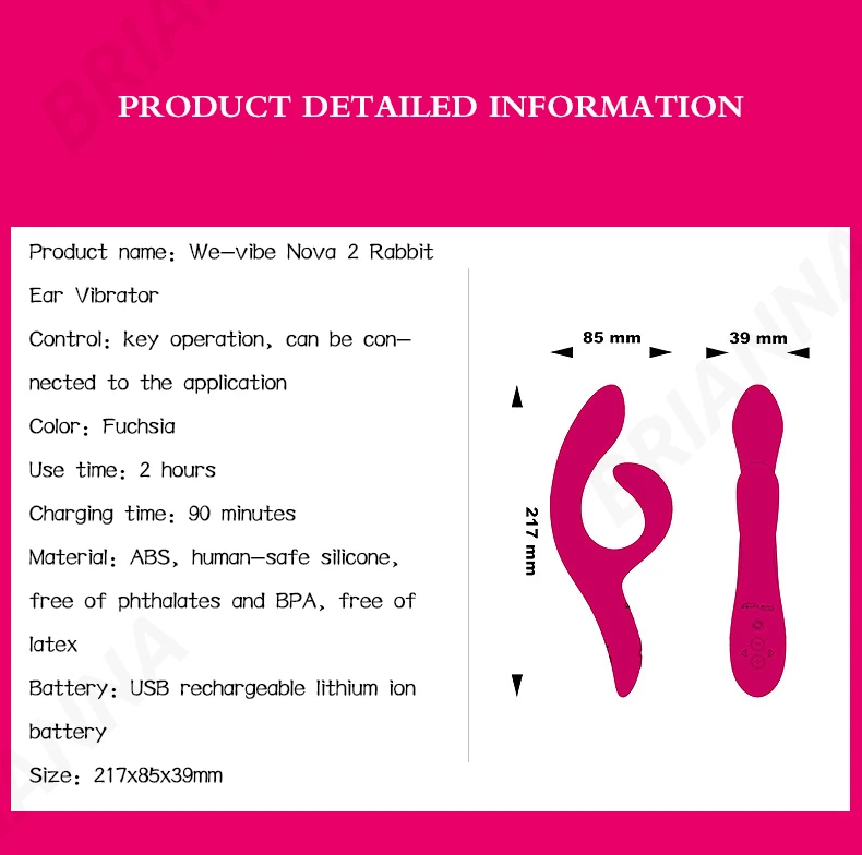 Вибратор-кролик We-Vibe Nova 2, темно-розовый SNNASGX - We-Vibe - Вибраторы-кролики - Купить
