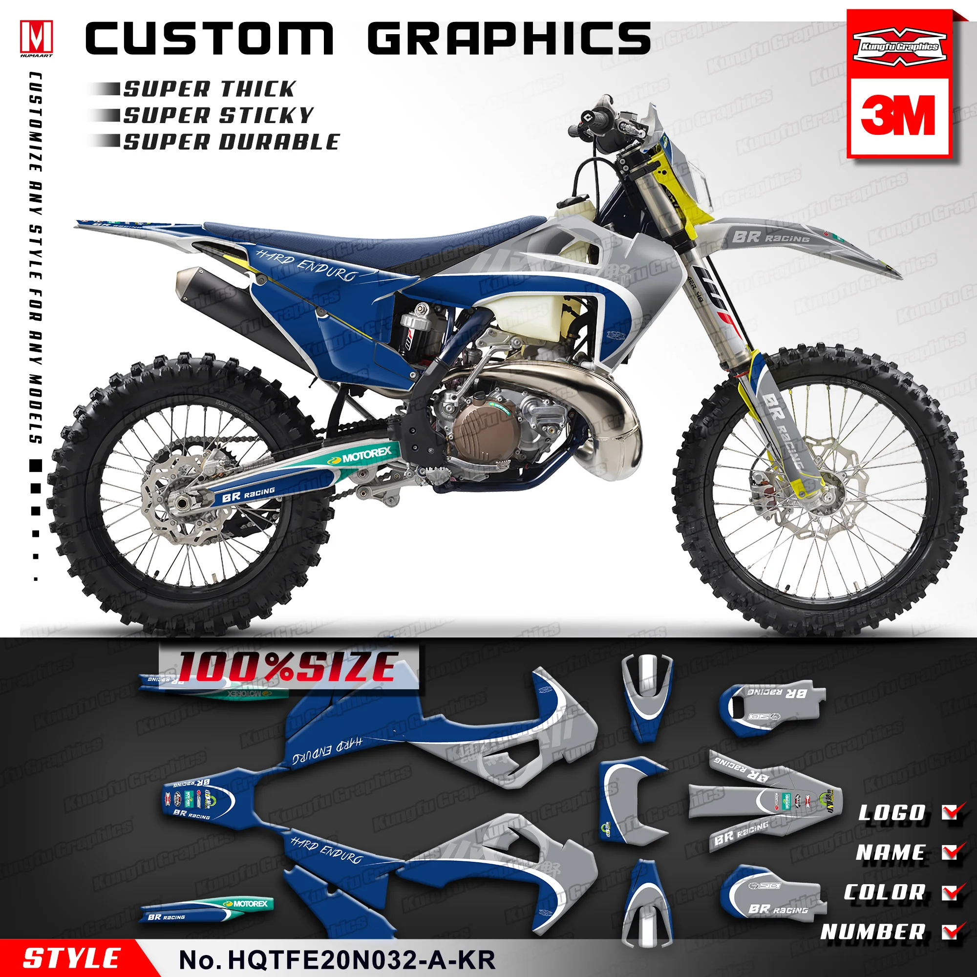 

KUNGFU GRAPHICS Dirt Bike Stickers for Husqvarna TE 150i 250i 300i FE250 FE350 FE450 FE501 FE 250 350 450 501 2020 2021 2022