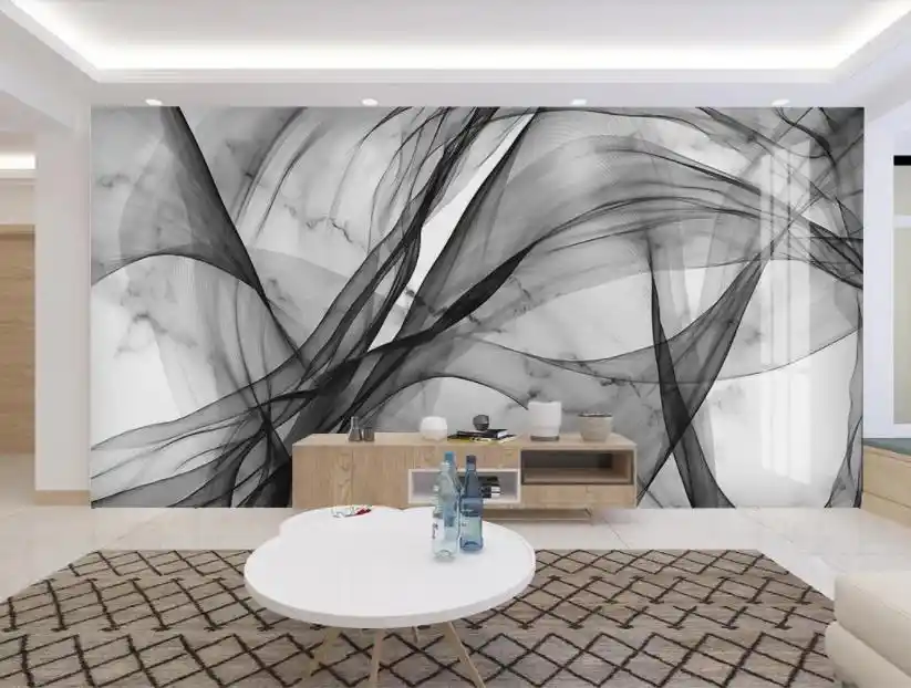 カスタマイズミニマル抽象ライン大理石テレビの背景の壁どの部屋 3d 壁画壁紙 Gooum