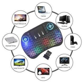 colorful Portable Air Mouse i8 keyboard 2.4GHz Multicolor Backlight Touchpad Wireless mini Mouse for Android TV BOX 8.1 T9 X9
colorful Portable Air Mouse i8 keyboard 2.4GHz Multicolor Backlight Touchpad Wireless mini Mouse for Android TV BOX 8.1 T9 X9