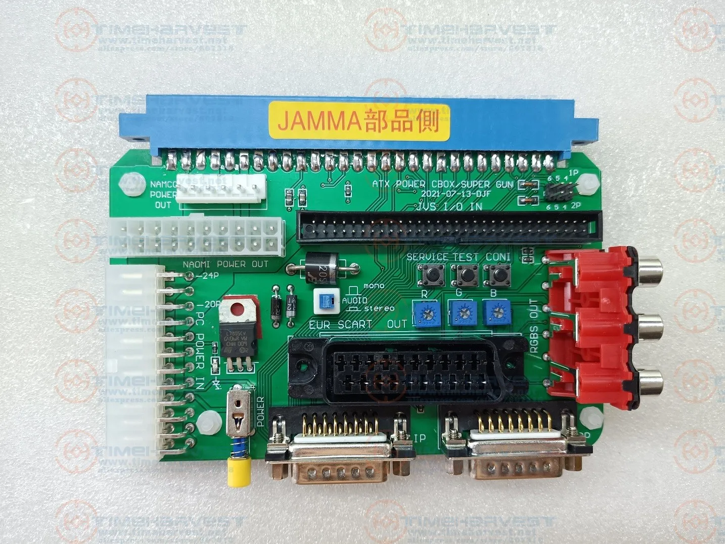 Преобразователь мощности JAMMA в DB15 Joypad Super Gun Для материнской платы системы NAOMI 1/2 и