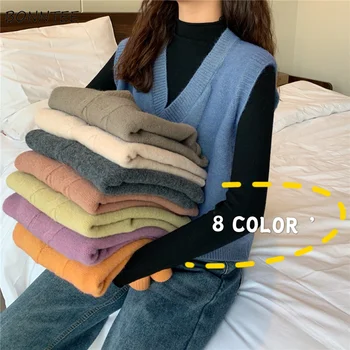 Vest Women 2020 Spring Ulzzang Clasic Vintage All-match Loose Sleeveless Chic V-Neck Female Knitted Tops Newest Trendy 8 Colors
Vest Women 2020 Spring Ulzzang Clasic Vintage All-match Loose Sleeveless Chic V-Neck Female Knitted Tops Newest Trendy 8 Colors