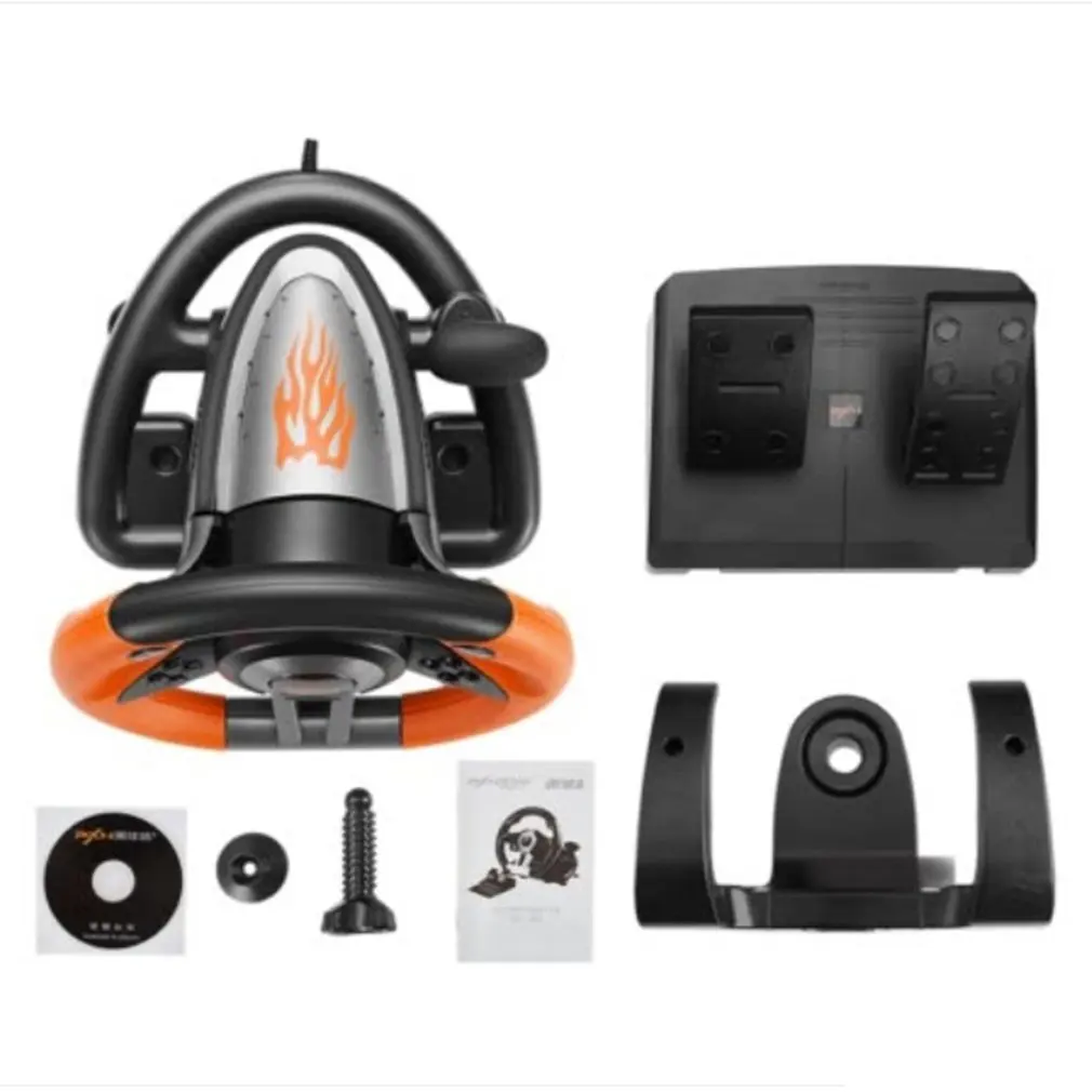 Racing Game Steering Wheel USB Vibration Dual Motor Foldable Pedal Game Controller for PC PS3 PS4 Xbox One Game Accessories
Racing Game Steering Wheel USB Vibration Dual Motor Foldable Pedal Game Controller for PC PS3 PS4 Xbox One Game Accessories