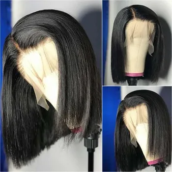 Straight Short Bob Human Hair Wigs With Baby Hair Brazilian Remy 4x4 Silk Base Lace Front Wigs 5*5 Silk base180Density For Women 
Straight Short Bob Human Hair Wigs With Baby Hair Brazilian Remy 4x4 Silk Base Lace Front Wigs 5*5 Silk base180Density For Women