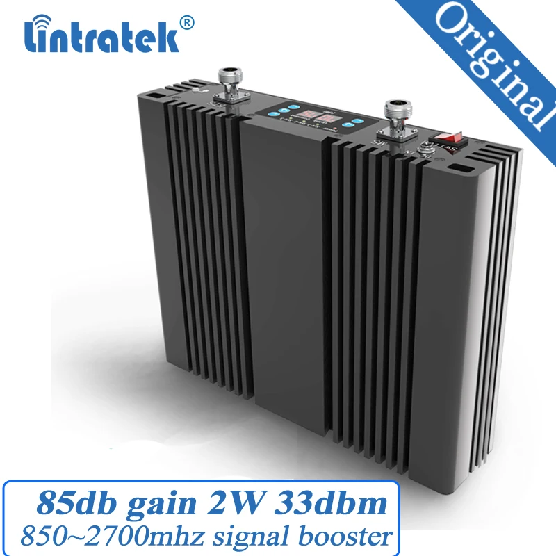 

85db Signal Amplifier CDMA Lintratek Booster 2W 850 900 1800 2100 GSM Amplifier Mobile Gain DCS WCDMA 2G 3G 4G LTE Repeater