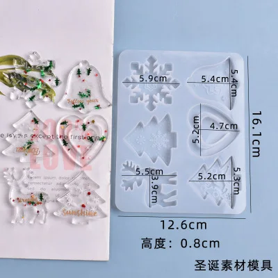 Diy Crystal Glue Drop Mold 6 Squares Christmas Gift Material Elk High Mirror Transparent Swing Table Pendant Silicone Mould
Diy Crystal Glue Drop Mold 6 Squares Christmas Gift Material Elk High Mirror Transparent Swing Table Pendant Silicone Mould