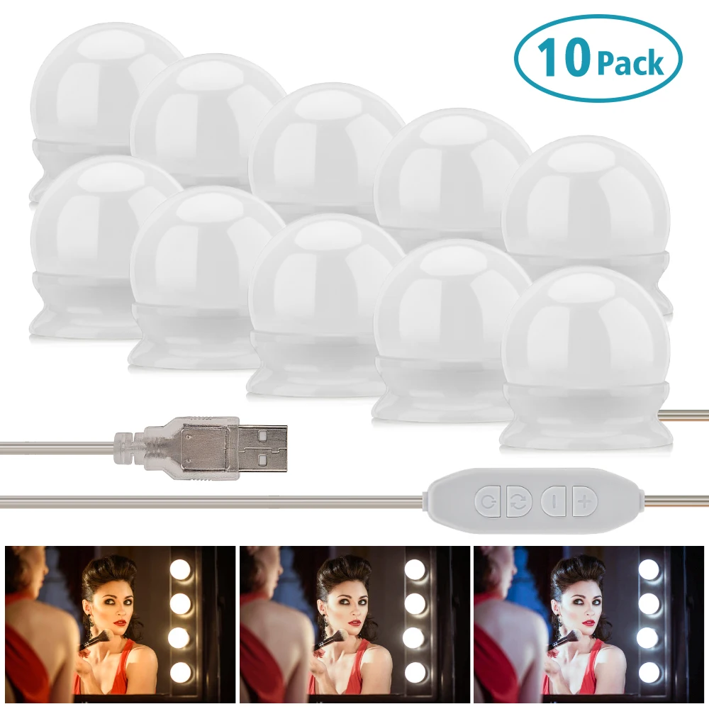 10Pcs Vanity Makeup Mirror USB Charging 3 Colors Mode LED Lighted Bulb Make up Mirrors Beauty Tools Hollywood Style Drop Ship
10Pcs Vanity Makeup Mirror USB Charging 3 Colors Mode LED Lighted Bulb Make up Mirrors Beauty Tools Hollywood Style Drop Ship