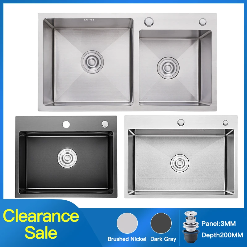 KOHEEL kitchen sink stainless steel bowl Handmade brushed seamless Drain Basket And Drain Pipe single kitchen sink
KOHEEL kitchen sink stainless steel bowl Handmade brushed seamless Drain Basket And Drain Pipe single kitchen sink