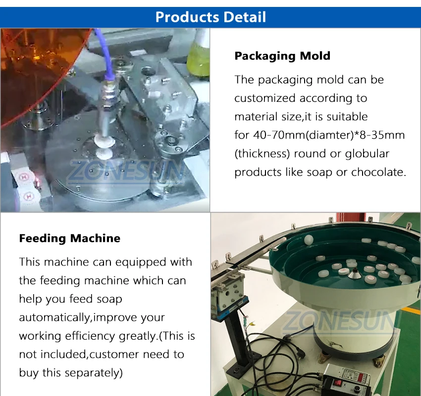 ZONESUN Automatic Toilet Cleaner Teacake Soap Pleated Wrapping Packaging and Plane Labeling Machine