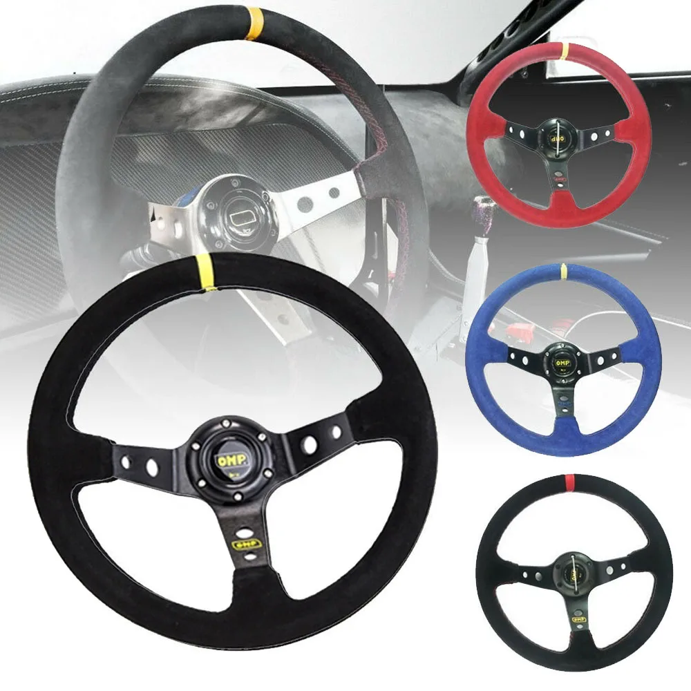 Universal OMP 14 inch 350mm Suede/PVC Auto Racing Steering wheels Deep Corn Drifting Sport Steering Wheel With Logo
Universal OMP 14 inch 350mm Suede/PVC Auto Racing Steering wheels Deep Corn Drifting Sport Steering Wheel With Logo