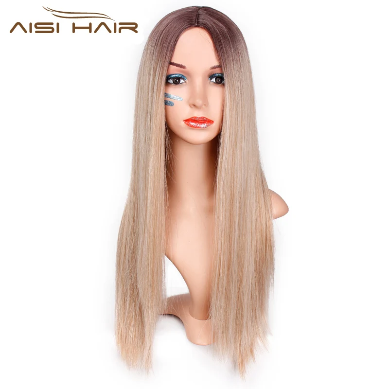 HAIR 26inches Middle Part Straight Long Wig Ombre Black Brown Synthetic Wigs for Black Women Heat Resistant Cosplay Wig
HAIR 26inches Middle Part Straight Long Wig Ombre Black Brown Synthetic Wigs for Black Women Heat Resistant Cosplay Wig