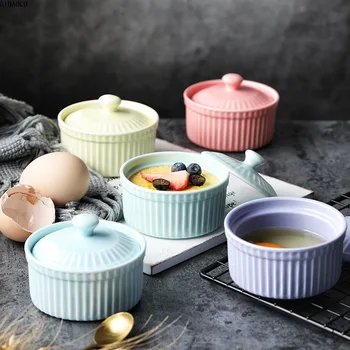 Modern Multipurpose Pigmented Ceramic Bowl with Cover Porcelain Stew Bowls Cake Baking Mold Tableware Kitchen Utensils
Modern Multipurpose Pigmented Ceramic Bowl with Cover Porcelain Stew Bowls Cake Baking Mold Tableware Kitchen Utensils