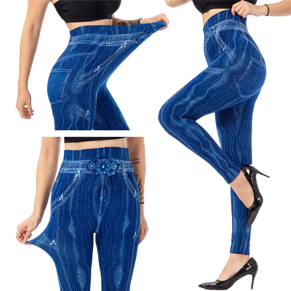 Trendy Stripe Imitation Jeans Leggings Busty Beauty Preferred Super 9/10 Stretch Pants Slim-fitting Autumn and Summer Trousers
Trendy Stripe Imitation Jeans Leggings Busty Beauty Preferred Super 9/10 Stretch Pants Slim-fitting Autumn and Summer Trousers