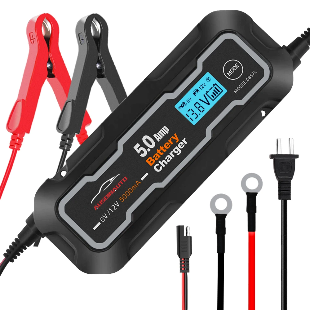 Car Battery Charger 12/6V 5A Fully Automatic Smart Charger Used to Charge, Maintain and Repair Batteries for Various Vehicle
Car Battery Charger 12/6V 5A Fully Automatic Smart Charger Used to Charge, Maintain and Repair Batteries for Various Vehicle