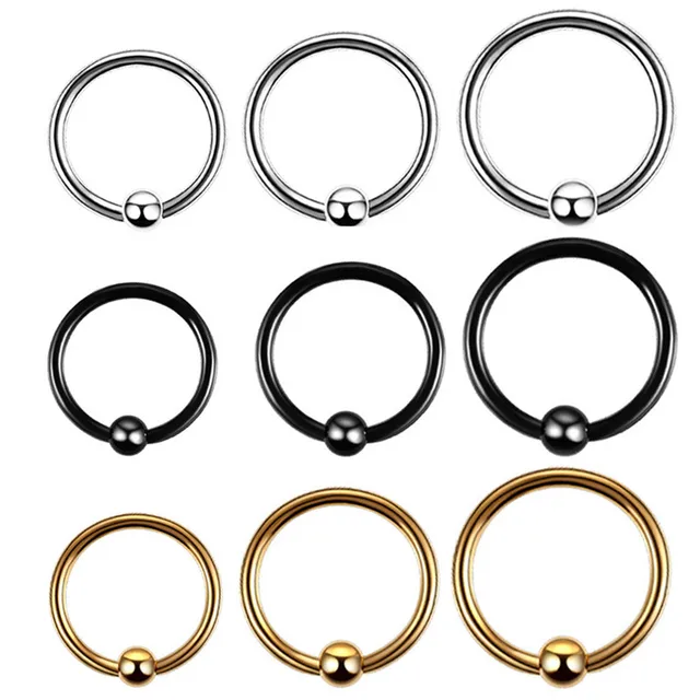 Anneaux et goujons en acier inoxydable pour piercing, boucle d'oreille, piercing, bijoux de corps, anneau antarctique, boule, générateurs, septum, nouveau, 1 pièce 1