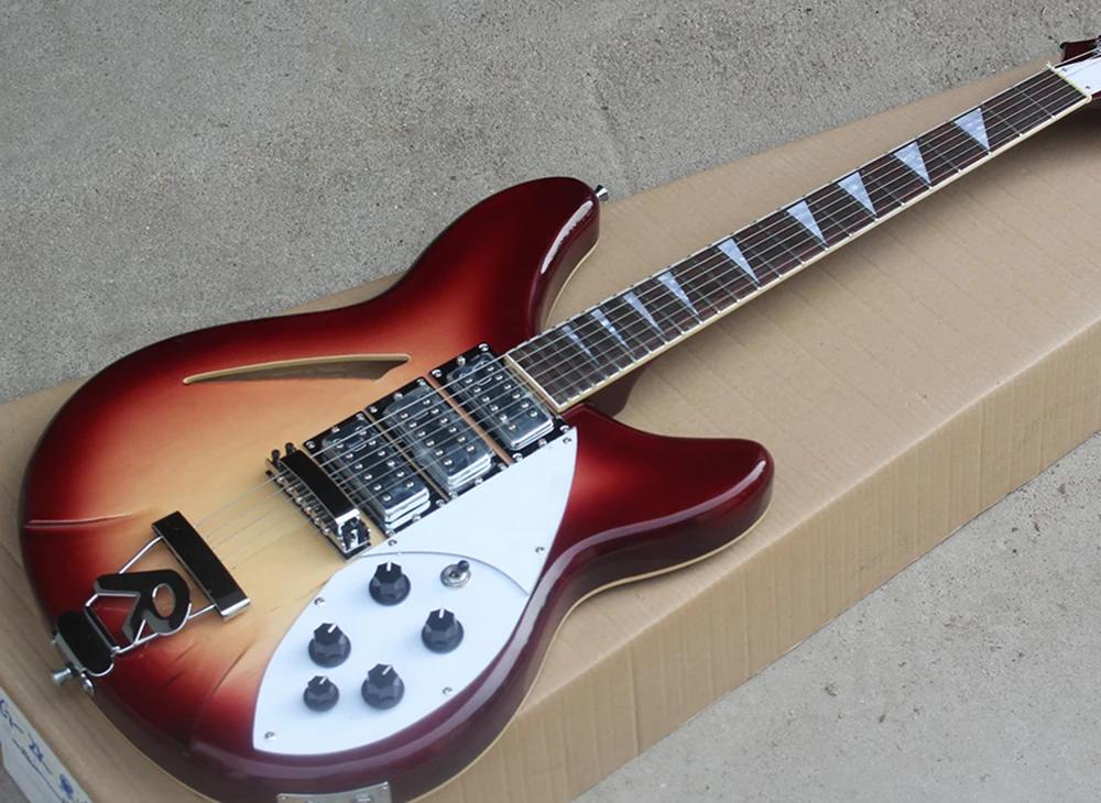 Red-brown Semi-hollow Electric Guitar with 3 Pickups,Rosewood Fretboard,24 Frets
Red-brown Semi-hollow Electric Guitar with 3 Pickups,Rosewood Fretboard,24 Frets